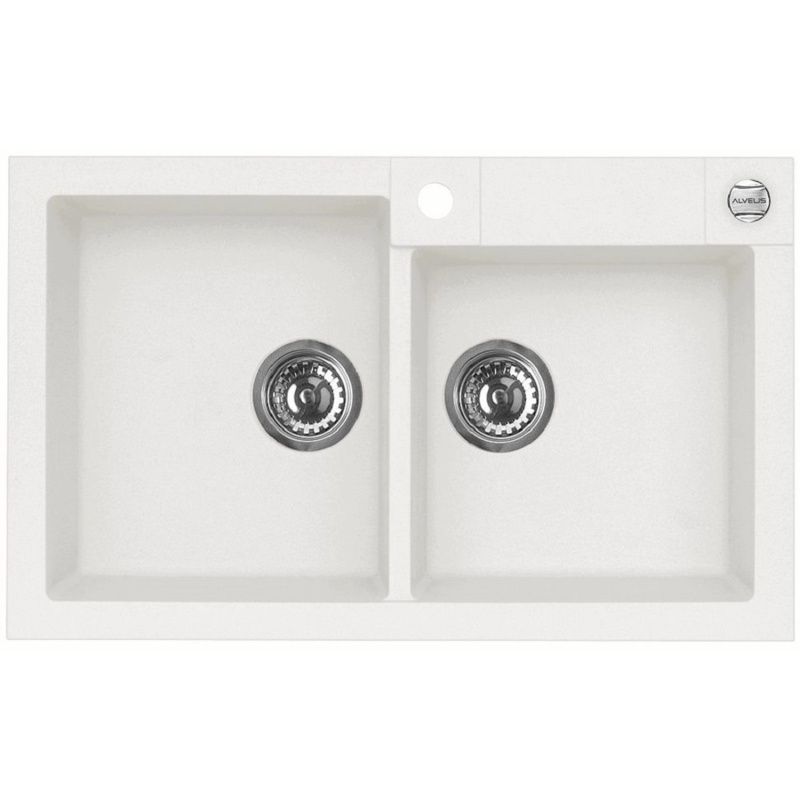 Alveus Granitový dřez Rock 90, bílá, 78 x 48 cm