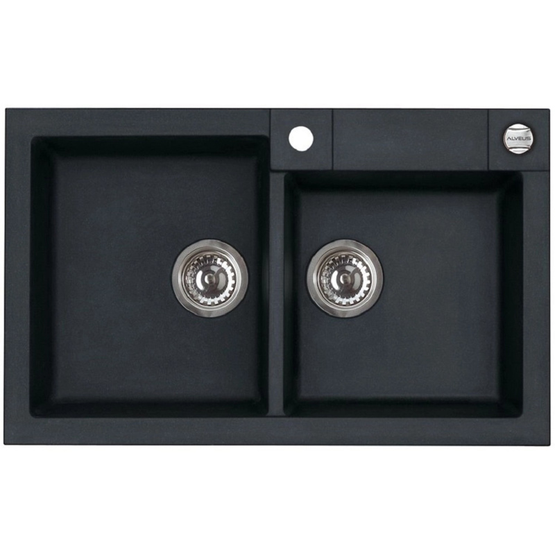 Alveus Granitový dřez Rock 90, černá, 78 x 48 cm