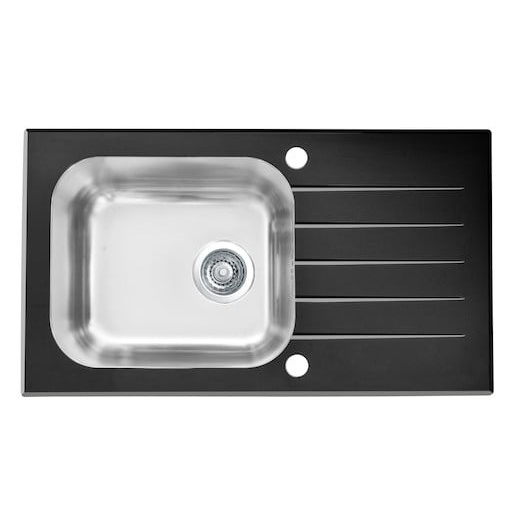 Skleněný dřez Venom černý 780x435