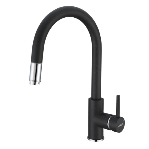 Alveus Delos dřezová baterie s vytahovací sprškou černá 1 129 022