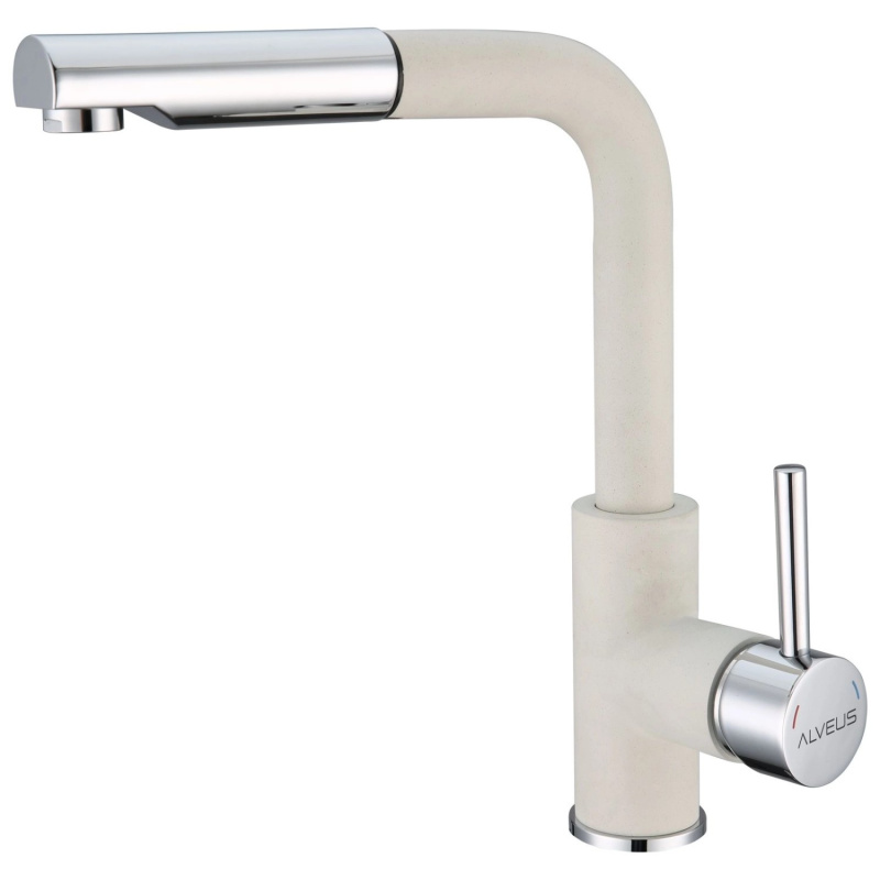 Alveus Stojánková páková dřezová baterie Siros bílá