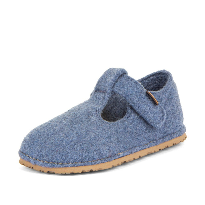 Chlapecké barefoot bačkory FLEXY WOOLY Denim; Froddo; G1700378-1; modrá - 26