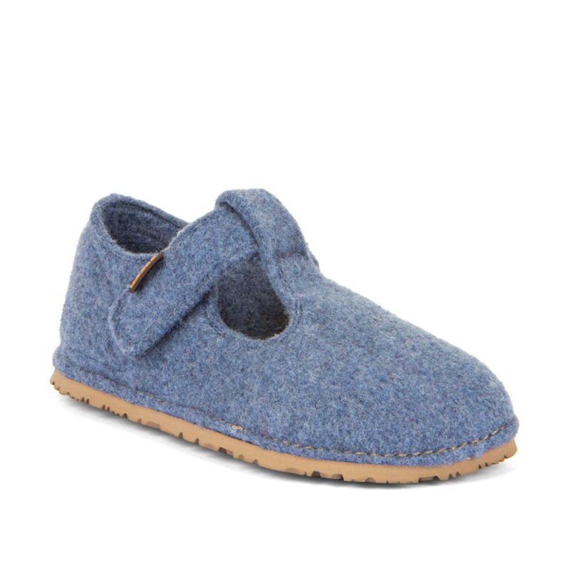 Chlapecké barefoot bačkory FLEXY WOOLY Denim; Froddo; G1700378-1; modrá - 27