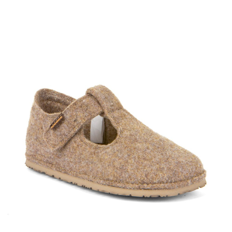 Dětské barefoot bačkory FLEXY WOOLY Beige Froddo G1700378-4 - béžová - 29
