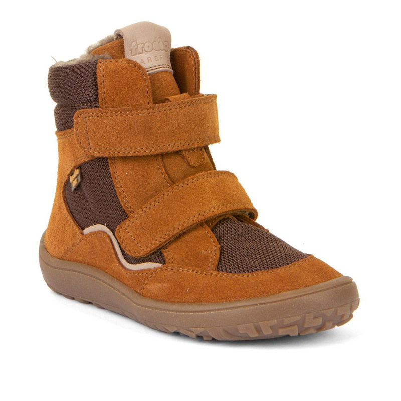 Dětské zimní barefoot boty TEX WINTER Cognac, Froddo, G3160233-1, hnědá - 34