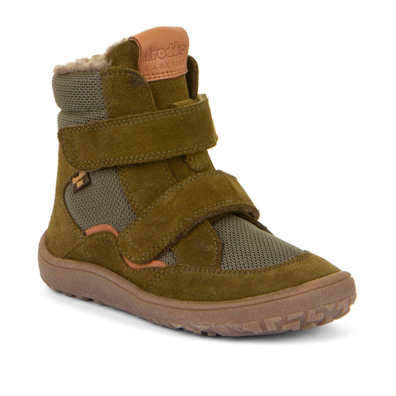 Dětské zimní barefoot boty TEX WINTER Olive, Froddo, G3160233-2, olivová - 32