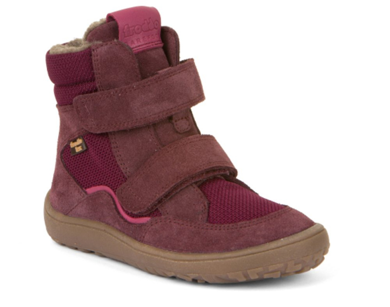 Dívčí zimní barefoot boty TEX WINTER Bordeaux, Froddo, G3160233-7, červená - 25