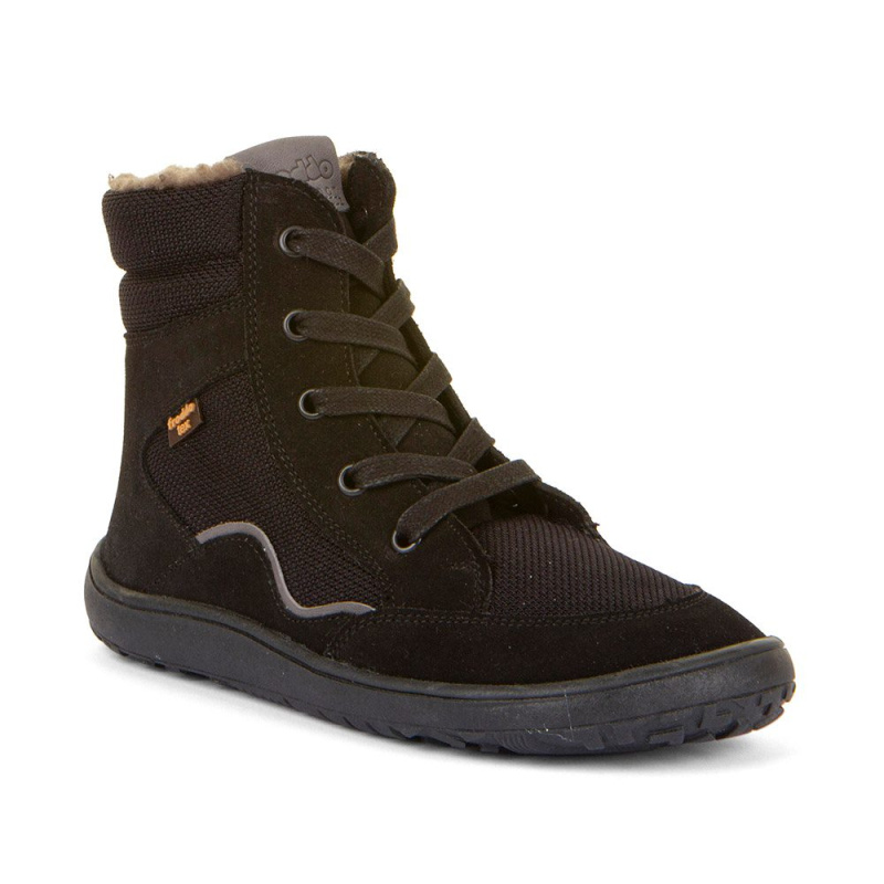 Dětské zimní barefoot boty TEX WOOL GROW Black, Froddo, G3160234-4, černá - 38