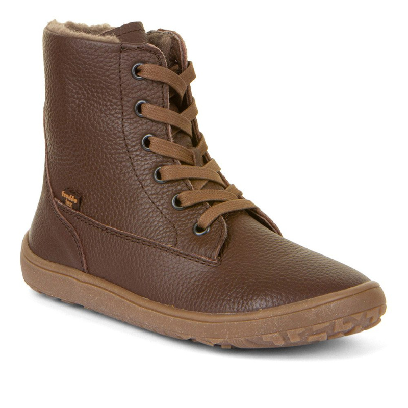 Dětské zimní barefoot boty TEX LACES Brown, Froddo, G3160236-1, hnědá - 32