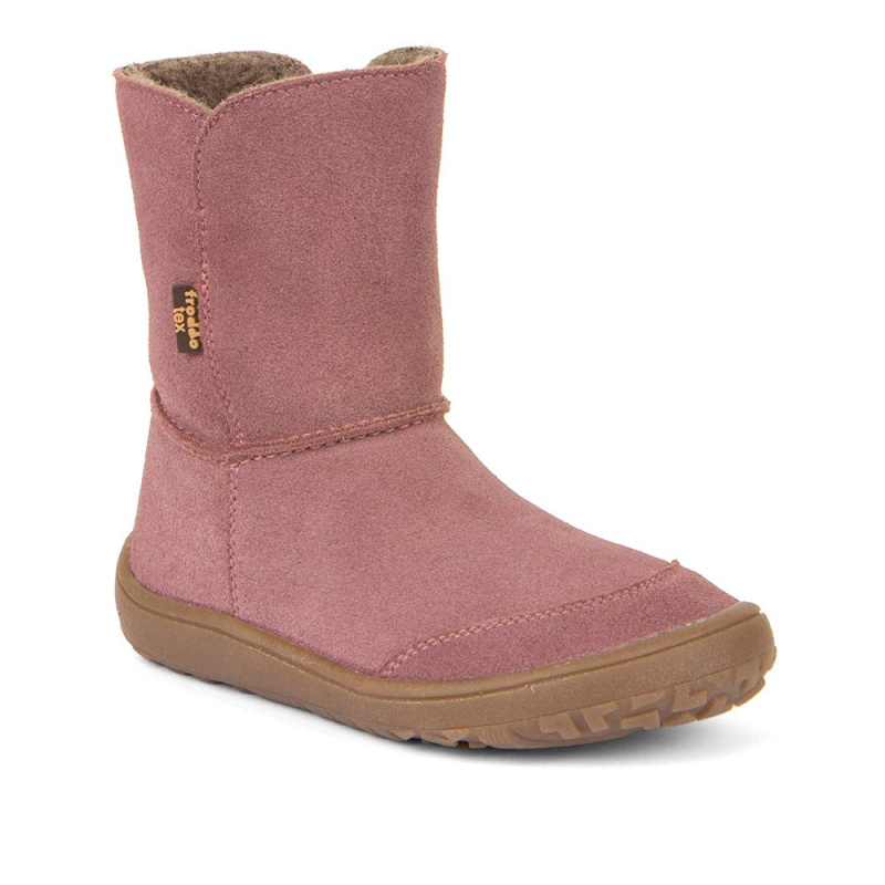 Dívčí zimní barefoot boty TEX SUEDE  Dark Pink, Froddo, G3160238, růžová - 32