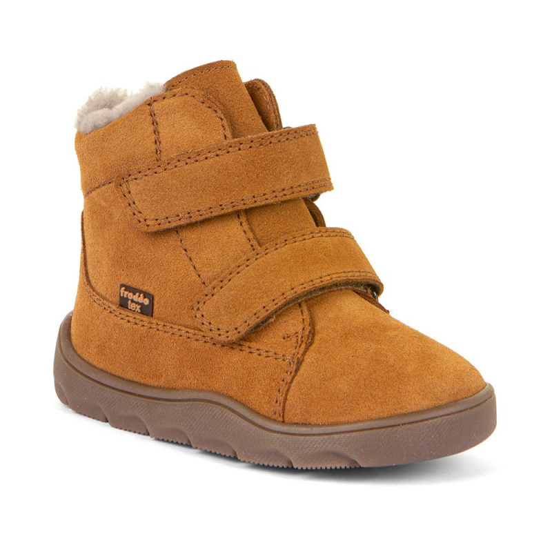 Dětské zimní barefoot boty ZERU TEX FURRY Cognac, Froddo, G2110149-2, hnědá - 27