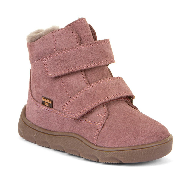 Dívčí zimní barefoot boty ZERU TEX FURRY Dark pink, Froddo, G2110149-6, růžová - 25
