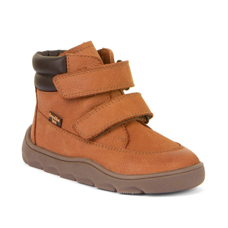 Dětské zimní barefoot boty ZERU TEX Cognac, Froddo, G2110150-3, hnědá - 31