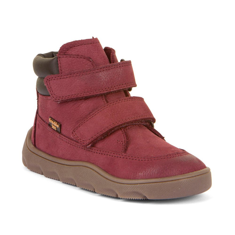 Dívčí zimní barefoot boty ZERU TEX Bordeaux, Froddo, G2110150-6, červená - 32