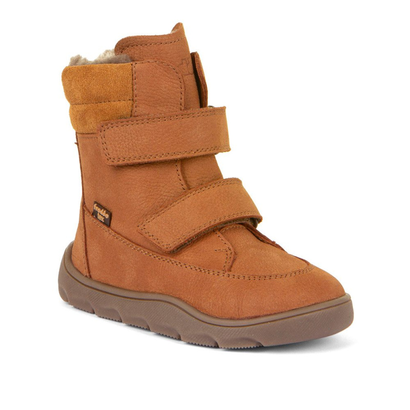 Dětské zimní barefoot boty ZERU TEX WINTER Cognac, Froddo, G3160240-2, hnědá - 31