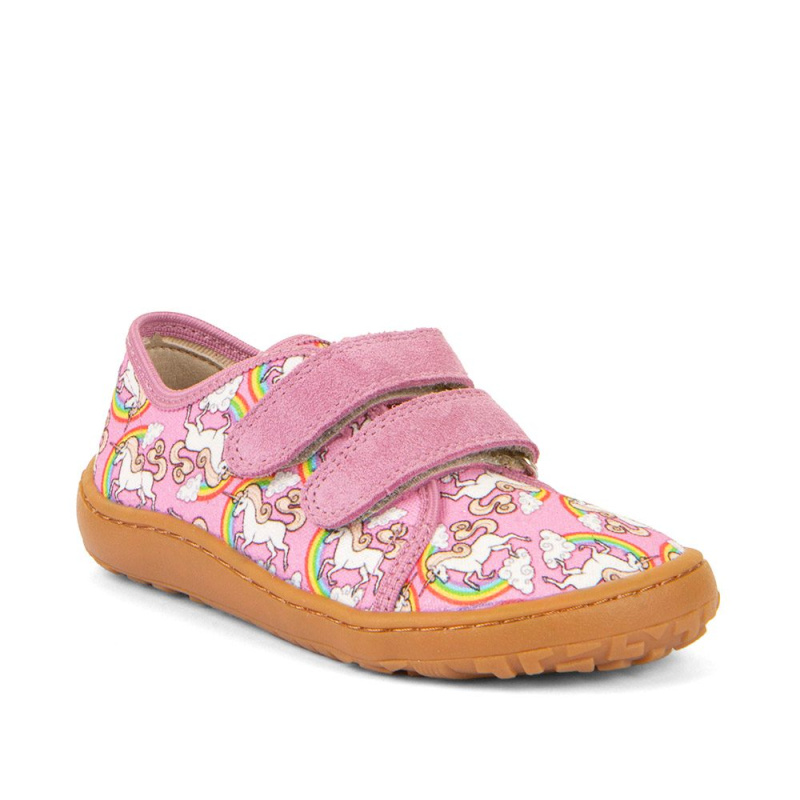 Dívčí barefoot tenisky CANVAS  White/Pink Froddo G1700422-5 - 25