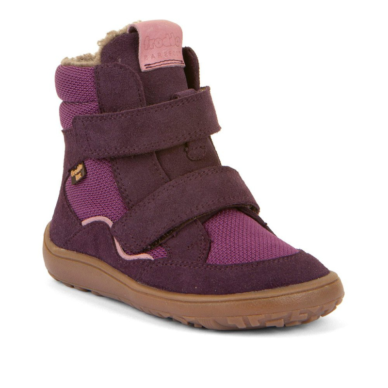 Dívčí zimní barefoot boty TEX WINTER Purple Froddo G3160247-7 - 28