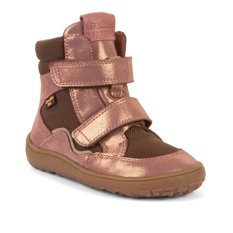 Dívčí zimní barefoot boty TEX WINTER TL Pink/Gold Froddo G3160247-8T - 26