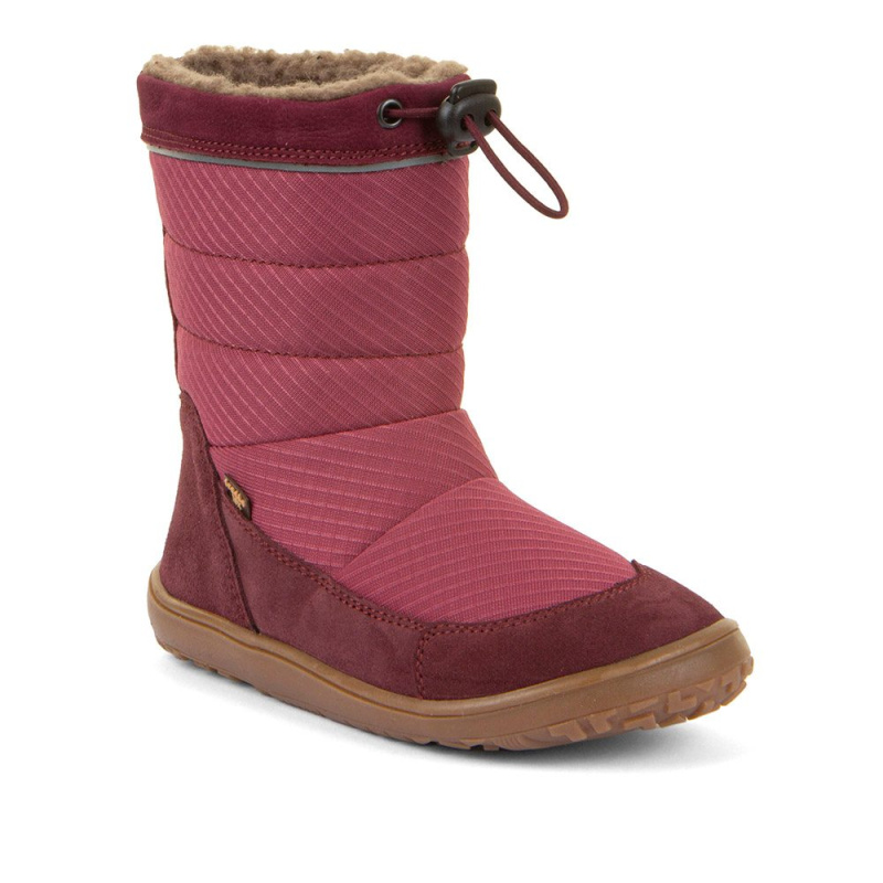 Dívčí zimní barefoot sněhule UP TEX SNOW WOOL Bordeaux  G3160249-4 - 32