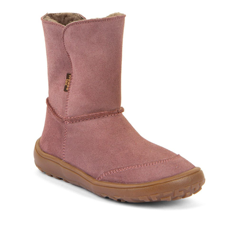 Dívčí zimní barefoot boty TEX SUEDE Dark Pink  G3160250 - 35