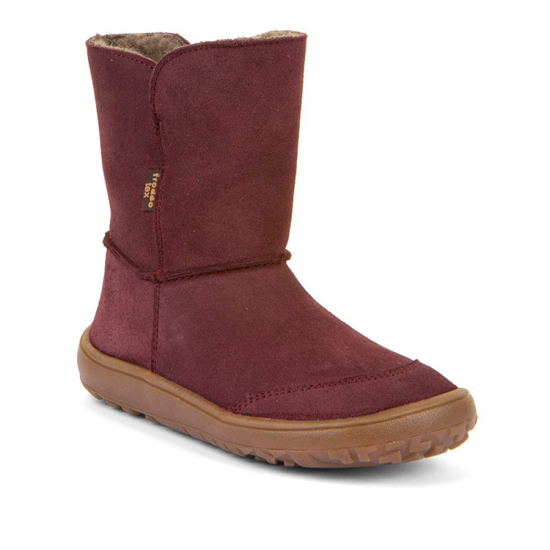 Dívčí zimní barefoot boty TEX SUEDE Bordeaux  G3160250-1 - 34