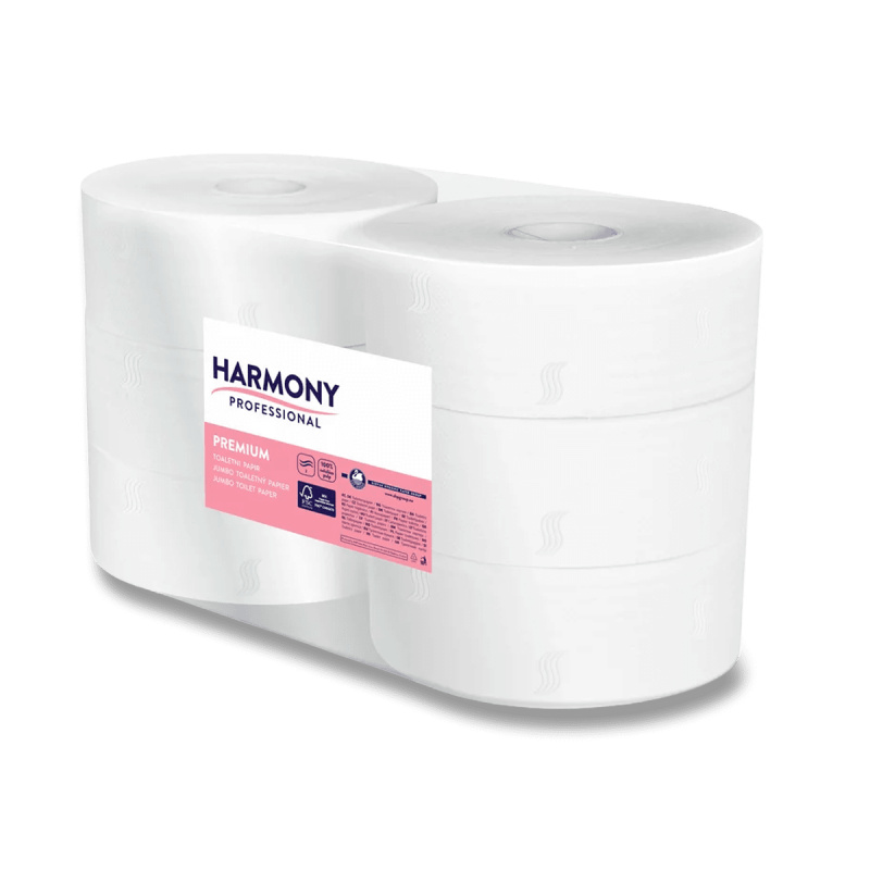 Harmony Professional Jumbo - toaletní papír - 2vrstvý, návin 195 m, průměr 240 mm, 6 ks
