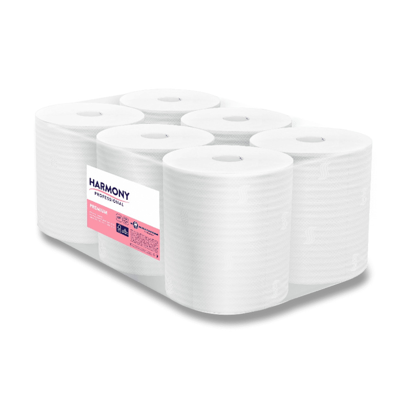 Harmony Profesional Maxi papírové ručníky v roli 2 vrstvé - bílé (6 rolí)