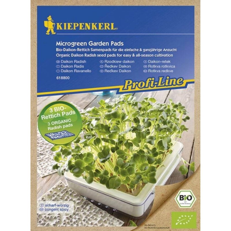 Kiepenkerl Semena Microgreen zahrádka BIO Ředkev Daikon