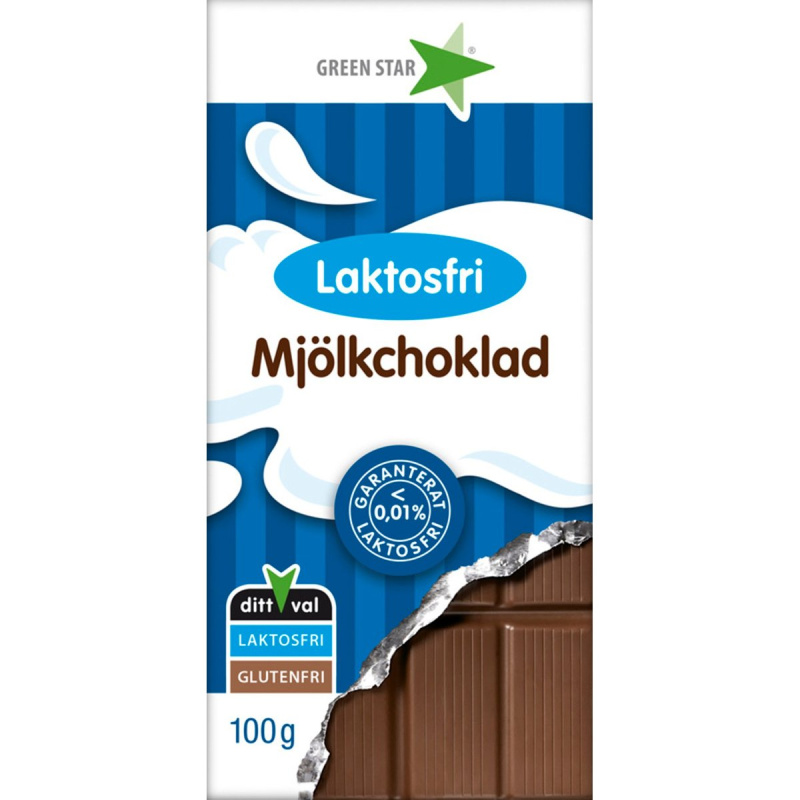 Green star Mléčná čokoláda bez laktózy