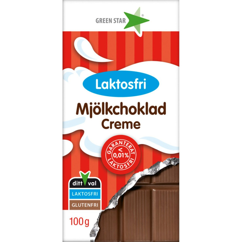 Green star Mléčná krémová čokoláda bez laktózy