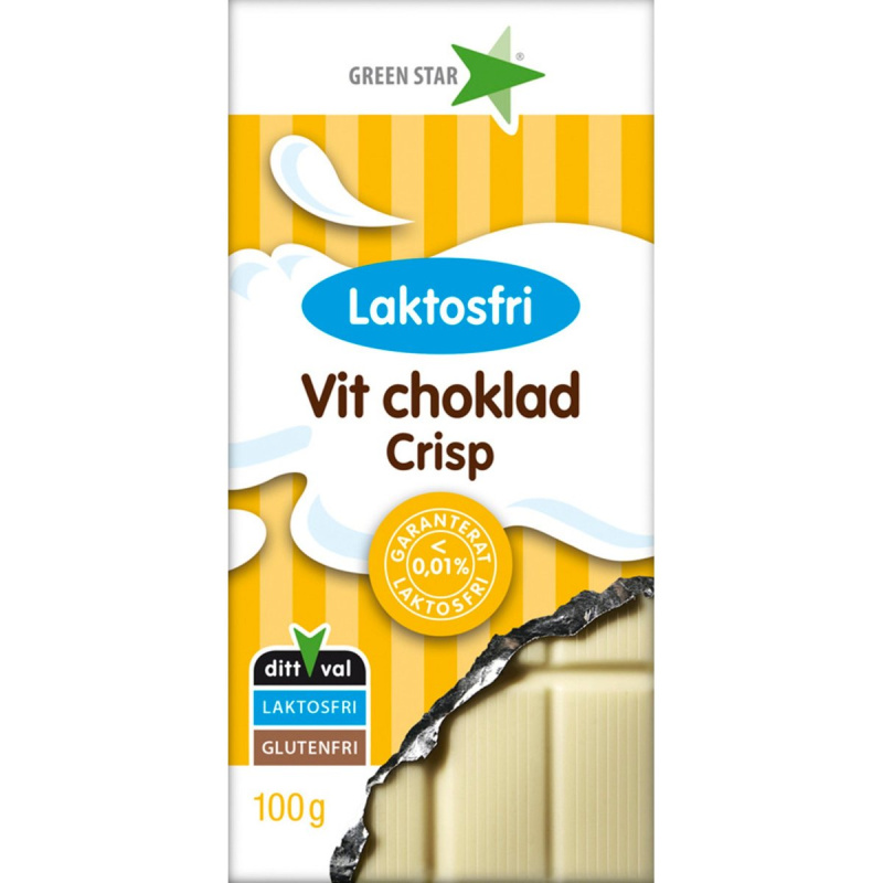 Green star Bílá čokoláda bez laktózy
