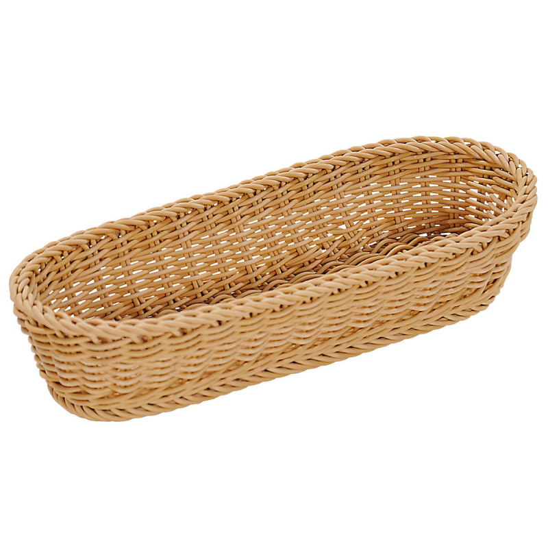 Oválný košík na pečivo, bagetu, 42 x 16 cm, Kesper hnědý