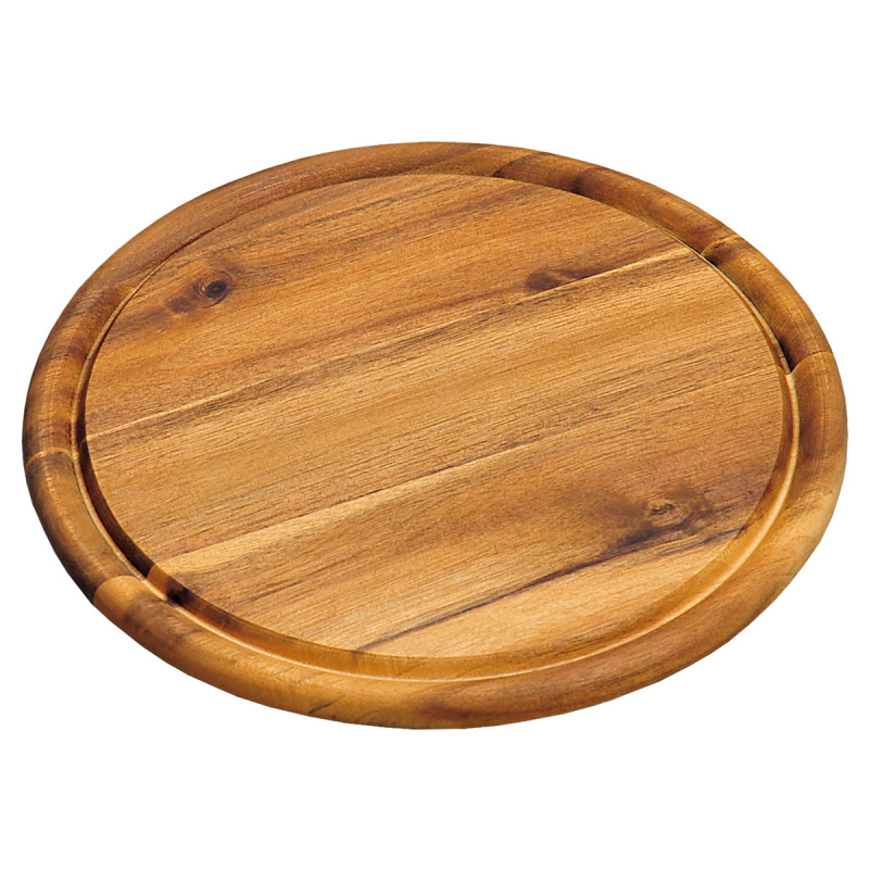 Prkénko na krájení masa, uzenin, akátové dřevo, Ø 25 cm, Kesper hnědý
