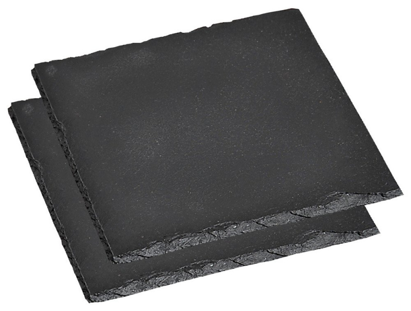 Kesper Sada břidlicových desek na servírování jídla čtverec 20x20cm antracitová