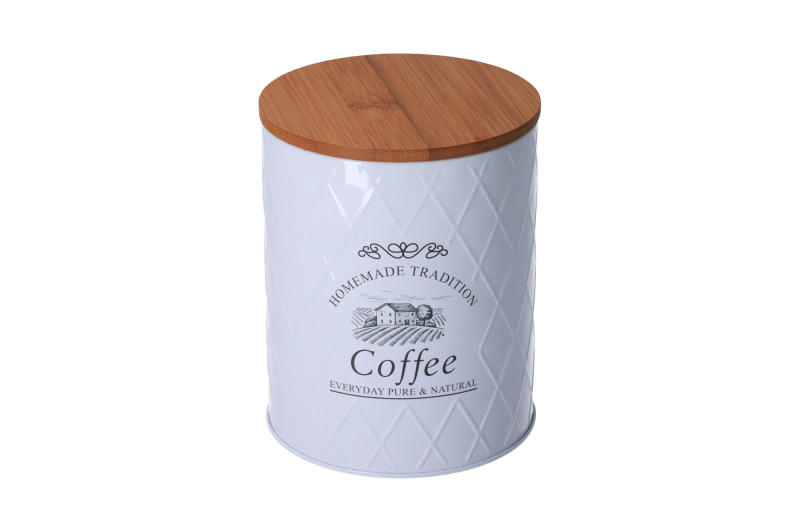 Kesper Plechová dóza s bambusovým víkem - Coffee