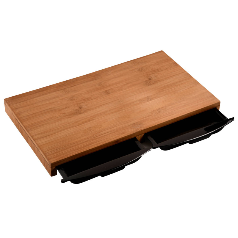 Kesper Bambusové prkénko na krájení se zásuvkami, 50 x 28,5 cm hnědá