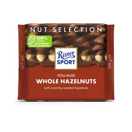 RITTER SPORT Mléčná čokoláda celé ořechy 100 g