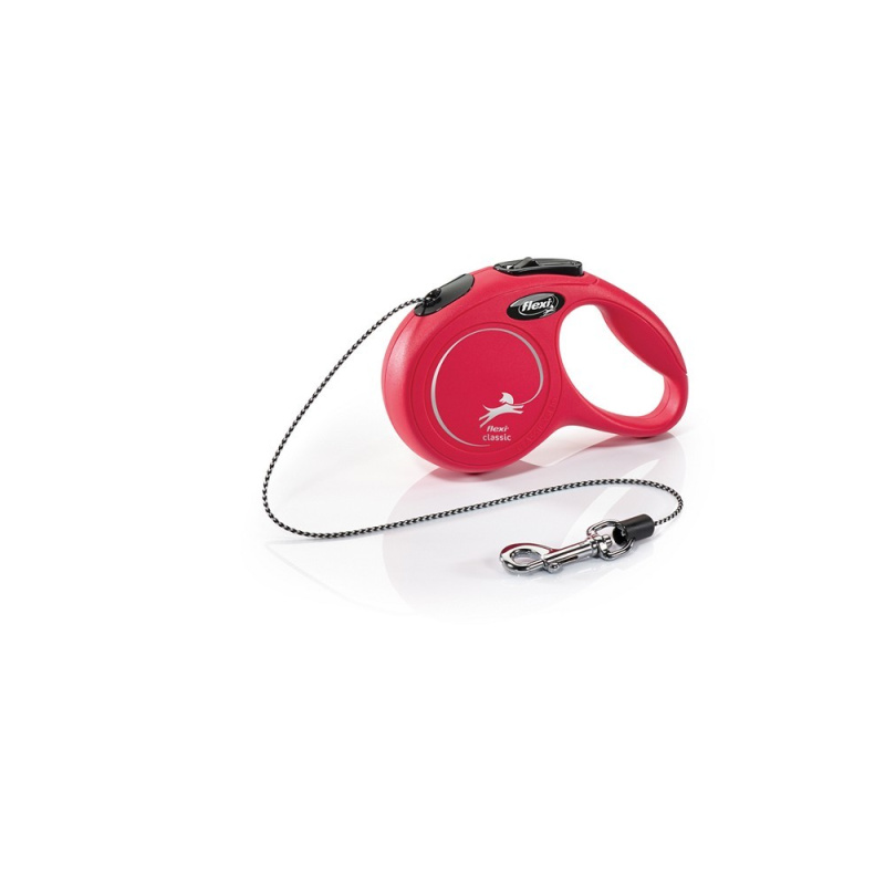 Vodítko FLEXI Classic NEW lanko 3 m/ 8 kg červená