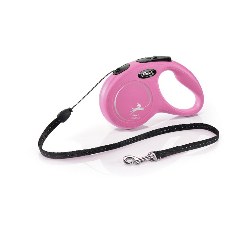 Vodítko FLEXI Classic NEW lanko 5m/ 12 kg růžová