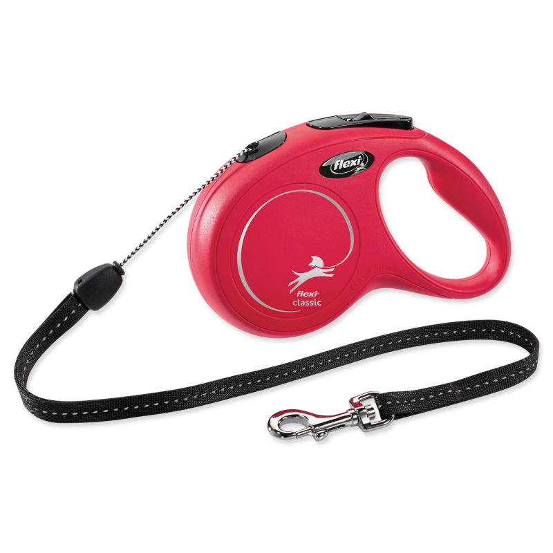 Vodítko FLEXI Classic NEW lanko 8 m/ 12 kg červená
