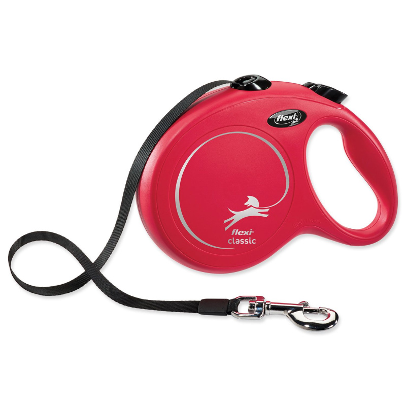 Vodítko FLEXI Classic NEW pásek 8 m/ 50 kg červená