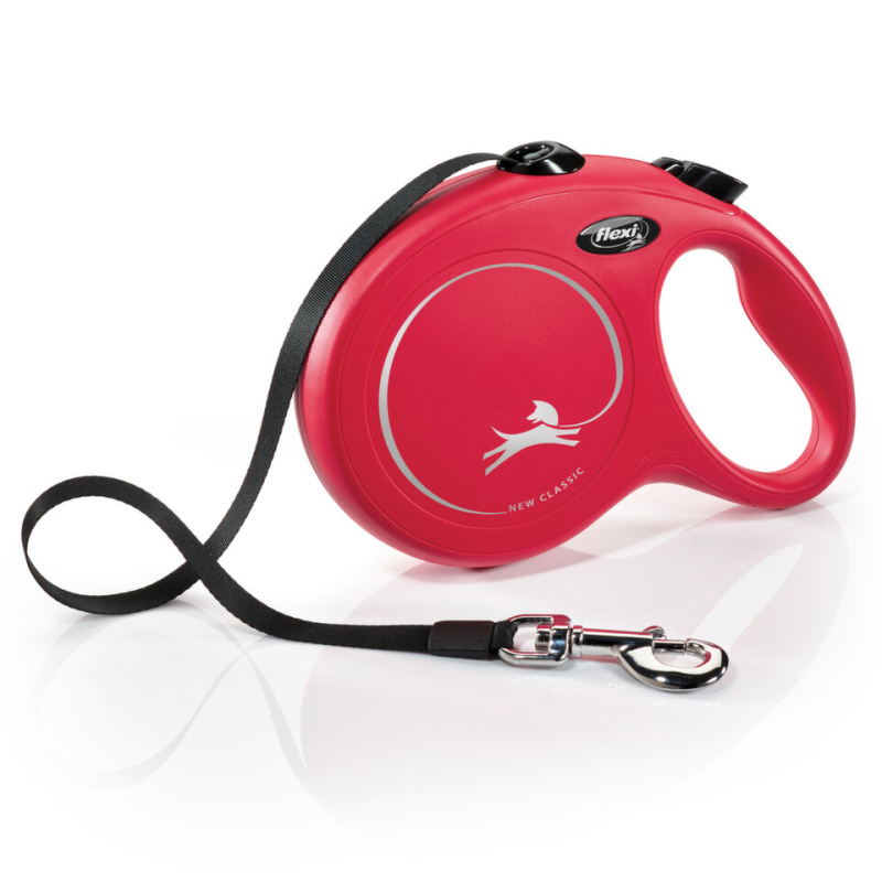 Vodítko FLEXI Classic NEW pásek 8 m/ 50 kg červená