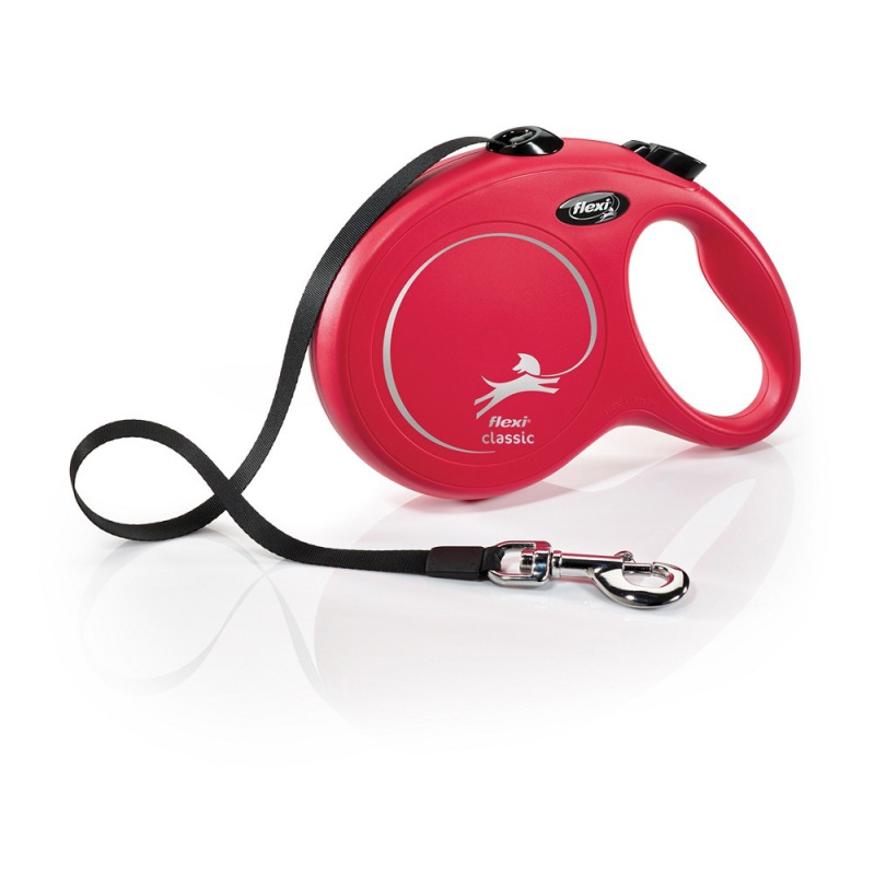 Vodítko FLEXI Classic NEW pásek 8 m/ 50 kg červená