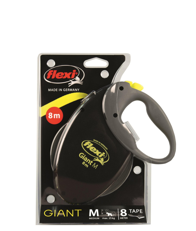 Vodítko FLEXI Giant  Pásek neon M -  8m/ 25 kg