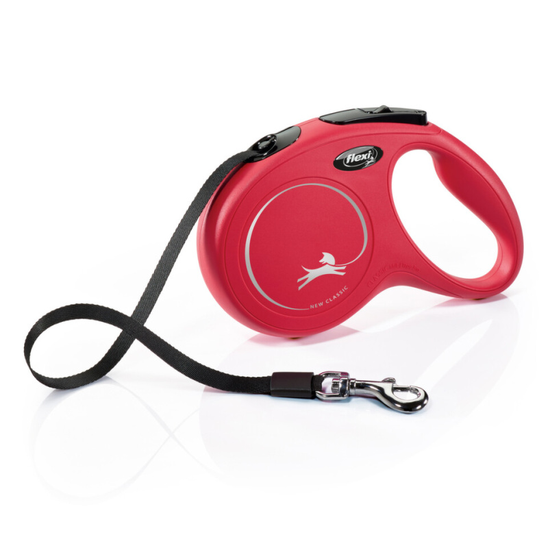 Vodítko FLEXI Classic NEW pásek 5 m/ 25 kg červená