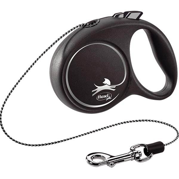 Vodítko FLEXI Black Design XS lanko 3m/8kg stříbrná NEW