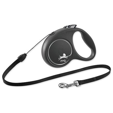 Vodítko FLEXI Black Design S lanko 5m/12kg stříbrná NEW