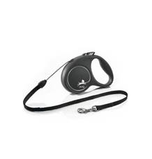 Vodítko FLEXI Black Design S lanko 5m/12kg stříbrná NEW