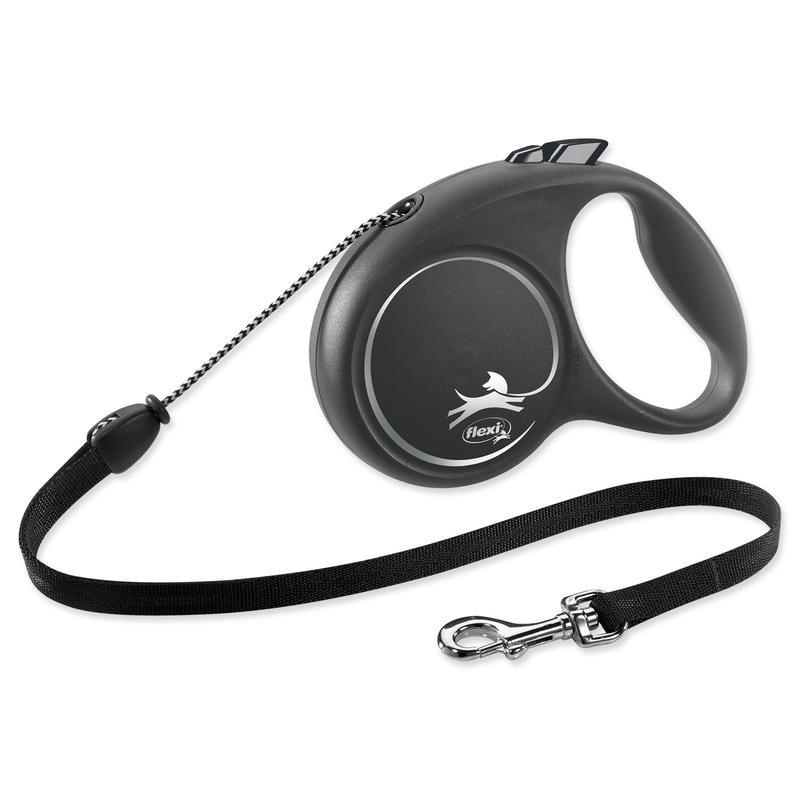 Vodítko FLEXI Black Design M lanko 5m/20kg stříbrná NEW