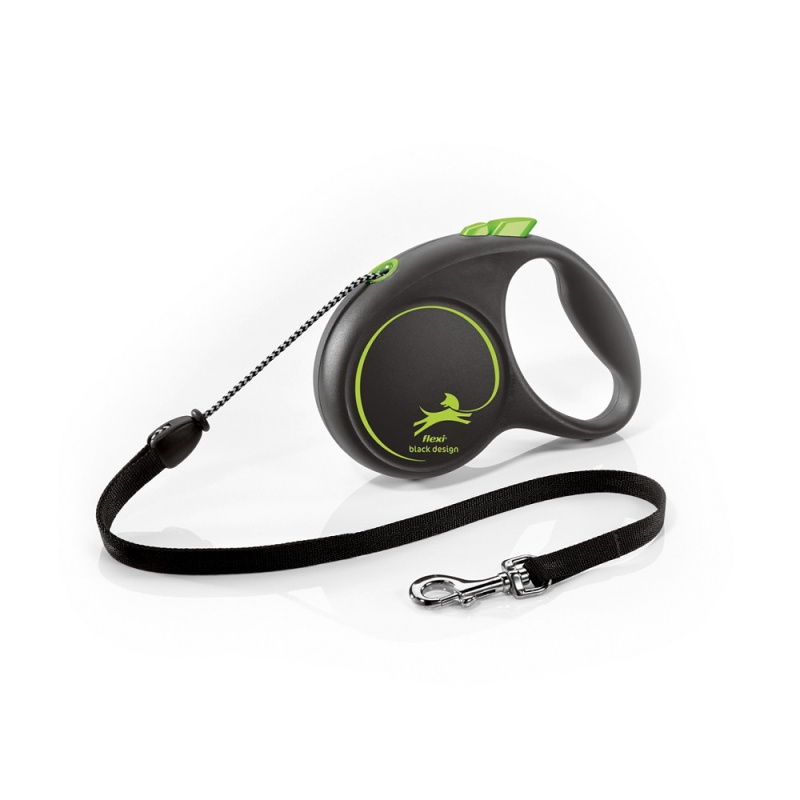 Vodítko FLEXI Black Design M lanko 5m/20kg zelená NEW